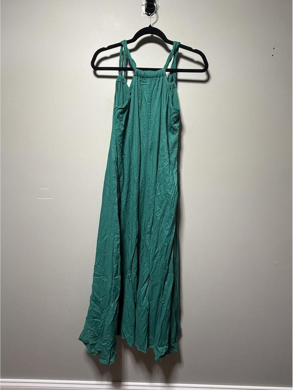 Garnet Hill Maxi Dress Green S resortwear beach vacation casual - Picture 2 of 6
